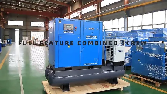 Oil Injected Electric Air Cooled Combined 7 8 10 13bar 22kw 30HP Screw Air Compressor with Plate Type Air Dryer Air Filters for Mining 
